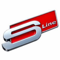 Embleme Logo Autocollant Audi S Line Argent