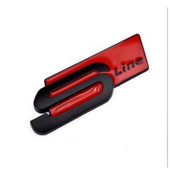 Embleme Logo Autocollant Audi S Line Noir