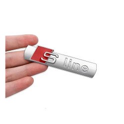 Embleme Logo Autocollant Audi S Line Argent Mat
