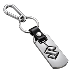 Suzuki key ring with silver plate and embossed logo