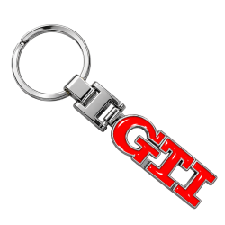 Porte-clés GTI rouge pour Volkswagen à lettres métalliques