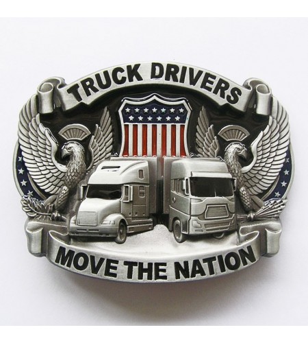 Boucle de ceinture Truck Drivers Move the Nation sur fond en couleur