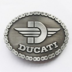 Boucle de ceinture Ducati Moto couleur argent brossé